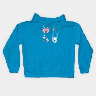 cute deer and reindeer Kids Hoodie